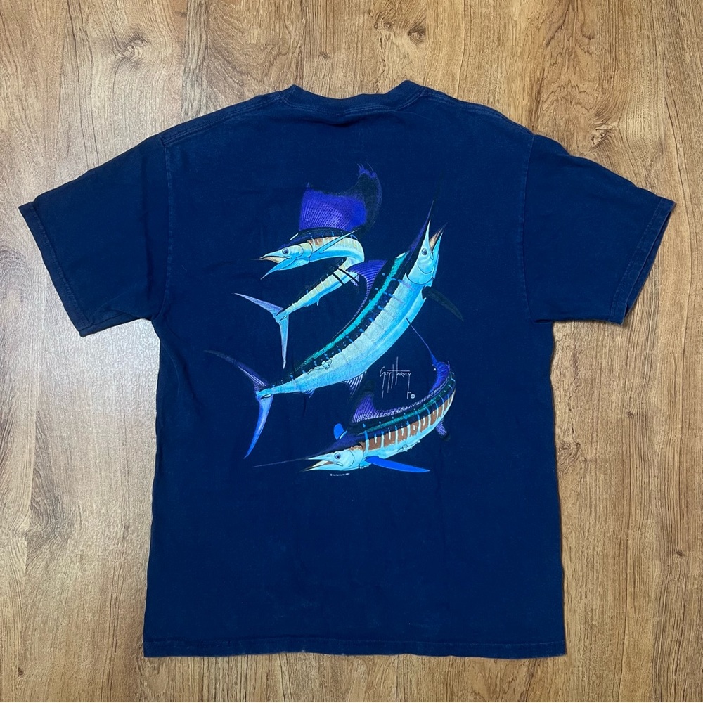 Guy Harvey Original Navy Swordfish Mens T-shirt Size Medium